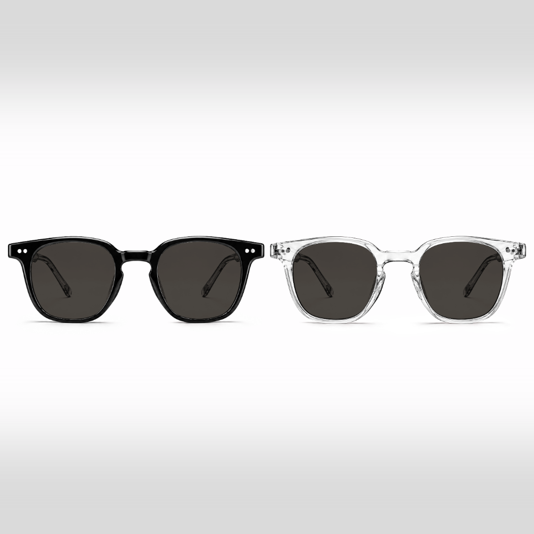 Auguste Duo – occhiali da sole con lenti grigio scuro, montature nera e Crystal trasparente