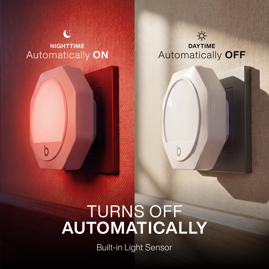 Plug-in Red Night Light – White Frame