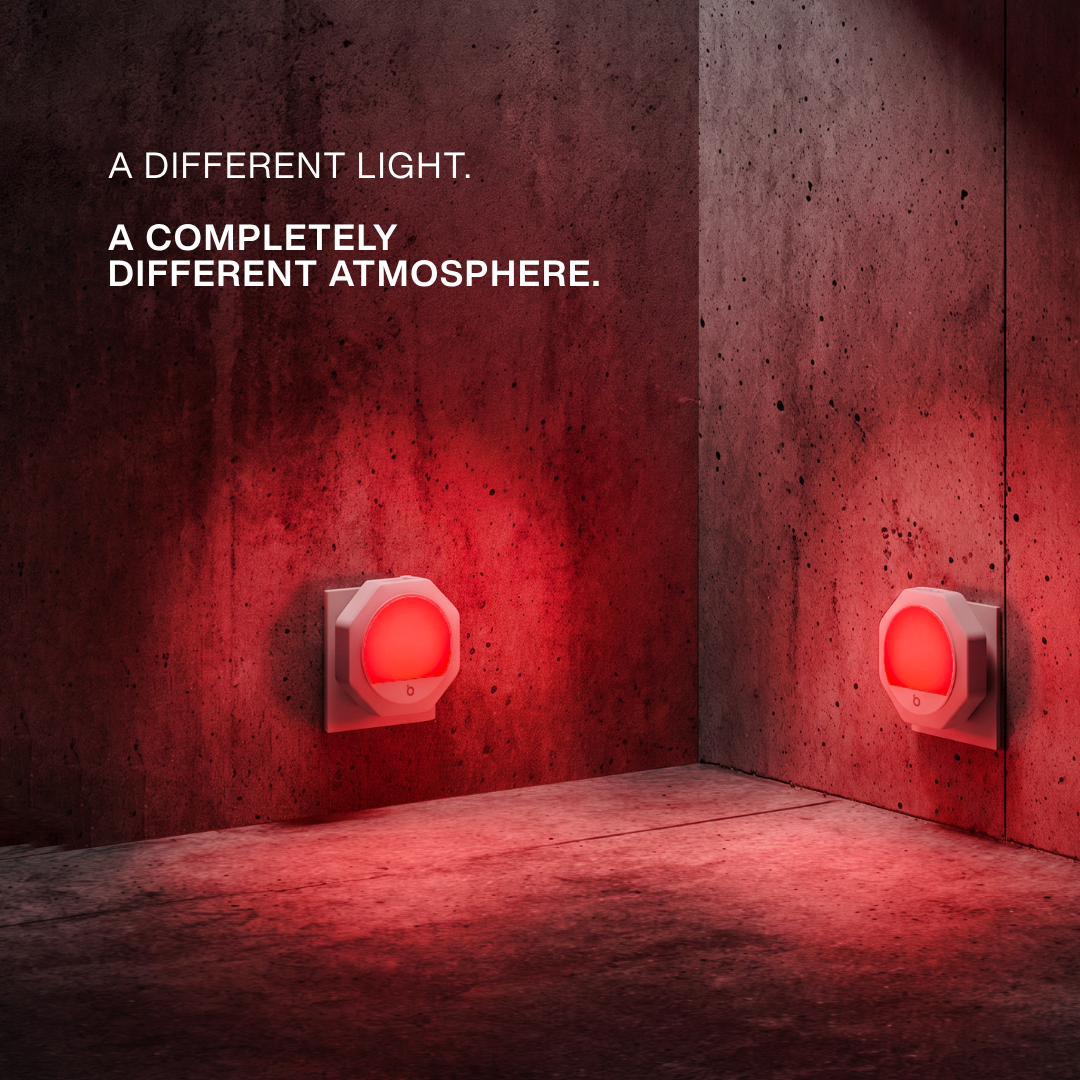 Plug-in Red Night Light – White Frame