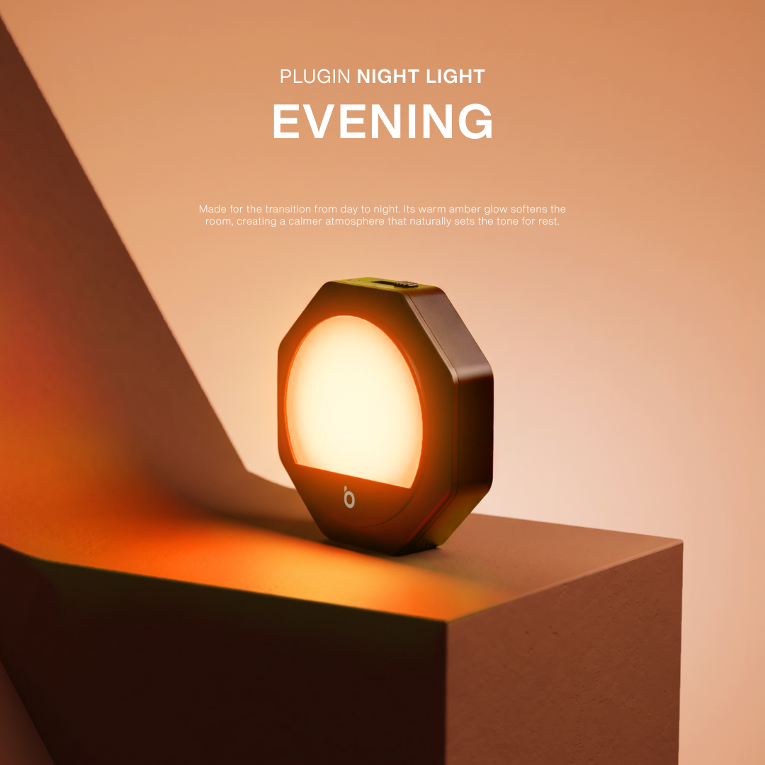 Plug-in Amber Night Light – Black Frame